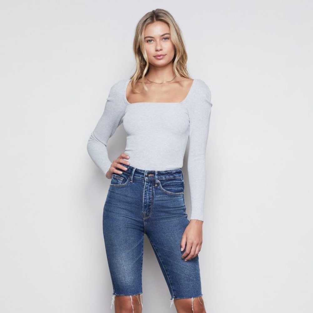 Good American Square Neck Knit Top